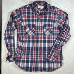 Men's Brooks Brothers Large Extra Slim Red and Blue Plaid Shirt